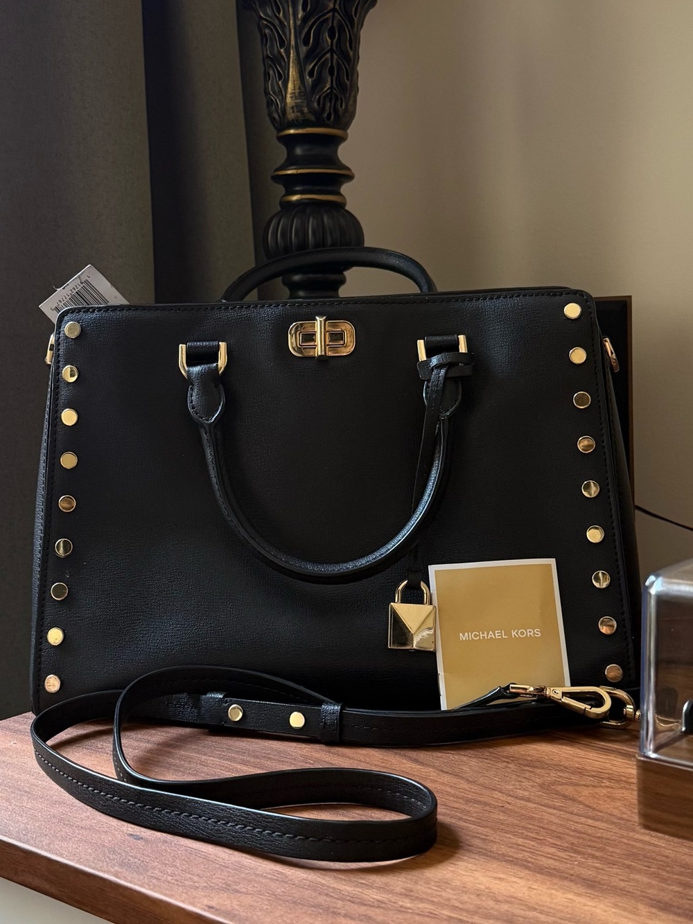 NWT Michael Michael Kors Sylvie Stud Large Satchel 30T7GYFS3L